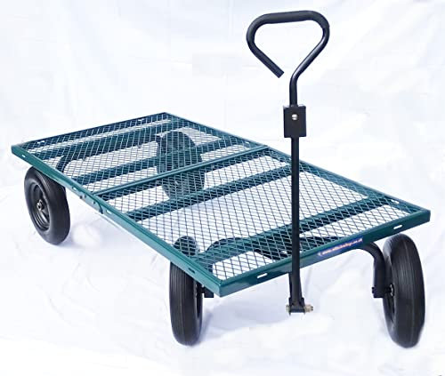OT UK Huge 'Supercart' Garden Trolley, Enormous Platform, Towable, Very Tough 550 kg Capacity. Flat Bed. Puncture Proof Tyres. OT2010W6
