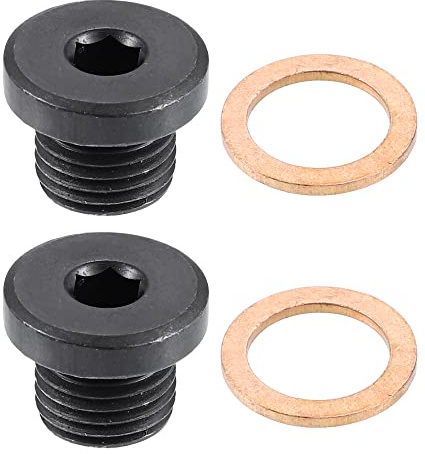 QUARKZMAN 2pz M14x1.5 Acciaio Motore Olio Scarico Tappo Vite per Audi A4 A6 Nero