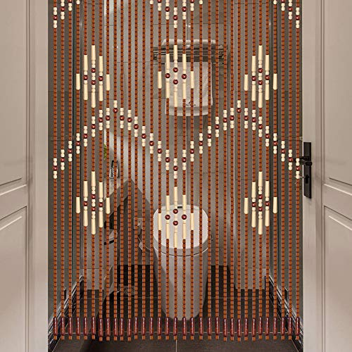 Kaichenyt Bamboo Bead Curtain Wood Doorway Screen Room Divider