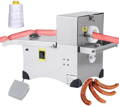forplubossmmp Legatrice per Salsicce Commerciale, Annodatrice per Insaccatrici in Acciaio Inossidabile con Interruttore A Pedale, Legatrice Automatica per Salsicce per Hot Dog, Carne, Cucina