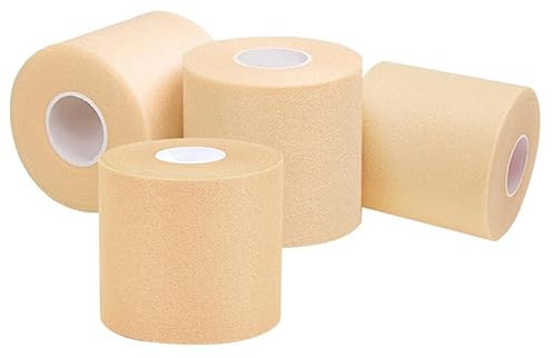 5cm x 27m Pretape Vendaje Deportivo Underwrap de Espuma Suave No Adhesiva Cohesiva para Acolchado (Beige)