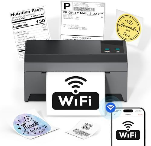 Phomemo WiFi Thermal Label Printer- 5G Wireless Shipping Label Printer for Small Business, Thermal Printers for Shipping Packages, Compatible with iOS&Android, MacOS, Windows, Amazon, Etsy, USPS
