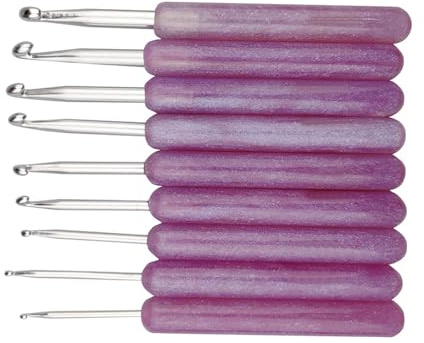 9Pcs Crochet Hook Smooth Tips Crafted Clay Crochet Hooks Set Beautiful Polished Crochet Hook Pink Ergonomic Crochet Hook Set for Beginners