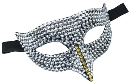 KACCDE Demi-visage en strass pour bal masqué pour homme et femme