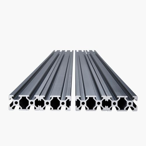 VEVOR Profilés d'Extrusion en Aluminium 2040, Lot de 5, Rail Linéaire Anodisé Norme Européen Rainure en T 2000 mm, Haute Résistance, pour Imprimante 3D, Machine Bricolage CNC, Gravure au Laser, Noir