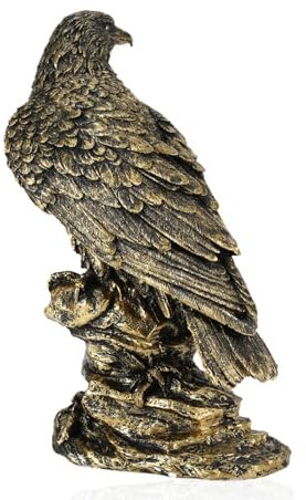 Statua del giardino di aquila calva, ornamento da giardino di figura di figura di resina in bronzo
