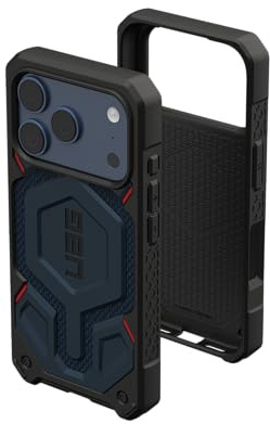 URBAN ARMOR GEAR Monarch Pro Case kompatibel mit Apple iPhone 17 Pro Hülle (Wireless Charging/Magnetische Aufladung, 5-Schichten Schutz) Kevlar blau