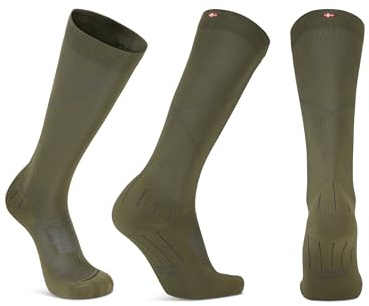 DANISH ENDURANCE Calcetines de Compresión de Alto Rendimiento Unisex, Oliva, 43-47