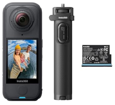 Insta360 X4 Air Travel Bundle - Lightweight 165g 8K 360 Camera, Invisible Selfie Stick, Replaceable Lenses Design, Shoot First & Frame Later, Built-in Wind Guard, FlowState Stabilization, AI-App