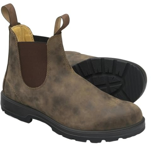 SPPEOUKJ Botines de piel retro for hombre, estilo Chelsea, informales, con plataforma, sin cordones, hechos a mano
