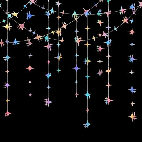 G2PLUS 12m Ghirlanda di Stelle Iridescente,Ghirlanda Olografica di Cara