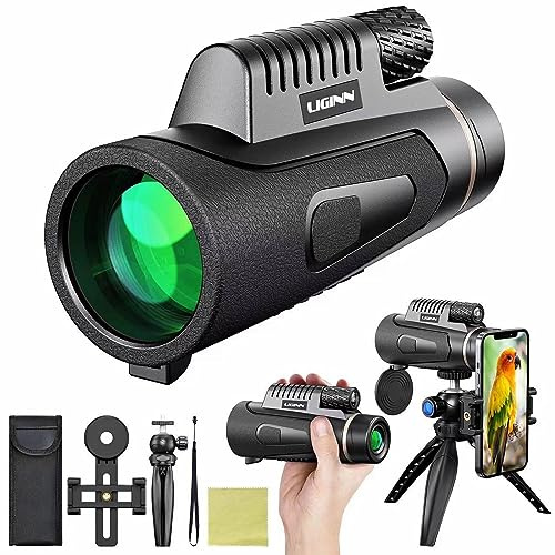Ant Warrior 12 x 50 monokulära monokulära teleskop hög effekt, med BAK4-prismor och FMC-lins, monokulära för fågelskådning, vandring, jakt, camping, resor