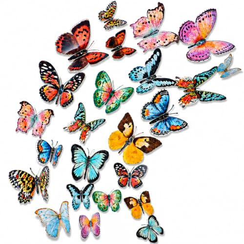 GEEHUA 36 Stück 3D Schmetterling Wandaufkleber, 12 Stile Schmetterlinge Deko Schmetterlinge Wanddeko Aufkleber Wandtattoo Abnehmbare für Dekoration Curtains Dining Table Büro