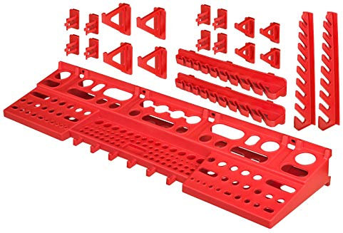 Wall Bracket - 21 Piece Perforated Wall Tool Holder - Hook Set Workshop Tool Hole Storage System