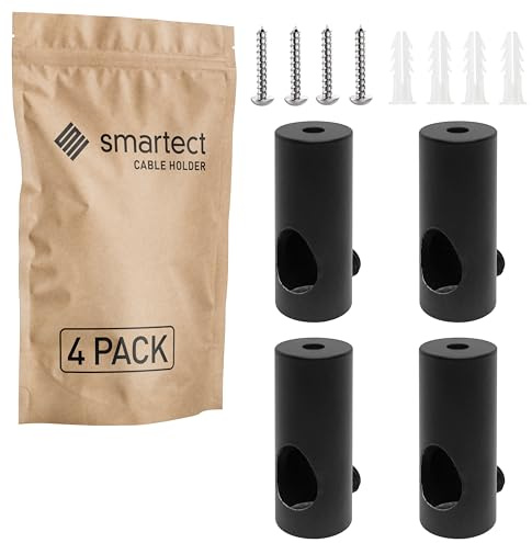 smartect Aluminium Vägg- och Takmontering 4 Stycken för Kabel i Svart