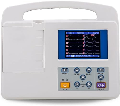 Electrocardiografo Portatil Profesional, Monitor de Salud CardíAca en Hogar, ElectrocardióGrafo LCD Digital en Color PortáTil, Dispositivo de 3 Canales y 12 Derivaciones, para Cuidado Bucal MéDico