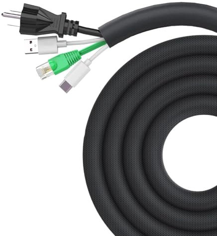 Qbkohphifm Dog and Cat Proof Cord Protector, 10ft Protective Sleeve for Cable Management, 1inch Diameter