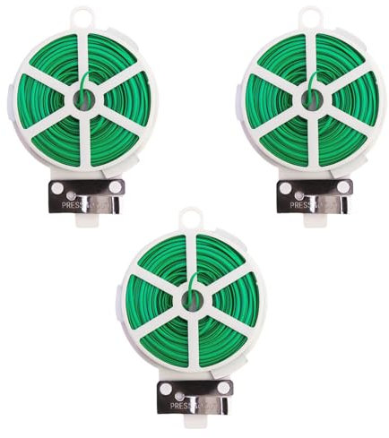 3 rollos de brida de cable de jardín, alambre para plantas, alambre para plantas, alambre de escalada para plantas trepadoras