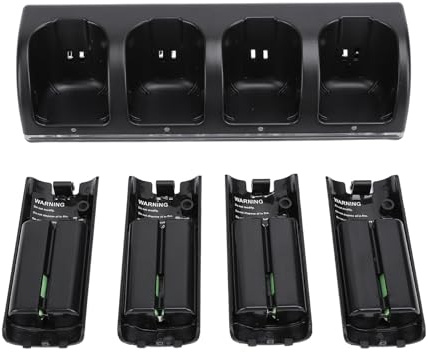 Fernbedienungs-Ladestation für U mit 4er-Pack 2800-mAh-Akkus, Controller-Ladestation für Controller (Black)