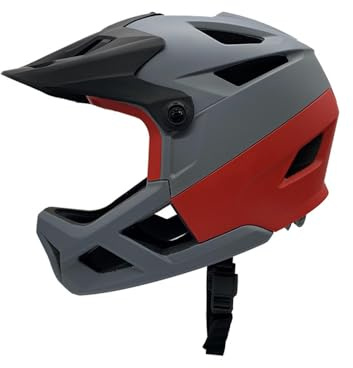 Lixada Casco Integrale da Mountain Bike per Uomo e Donna, Casco da Bici da Strada Leggero, Visiera Regolabile e Porta per Occhiali, Resistente agli Urti, 55-59CM