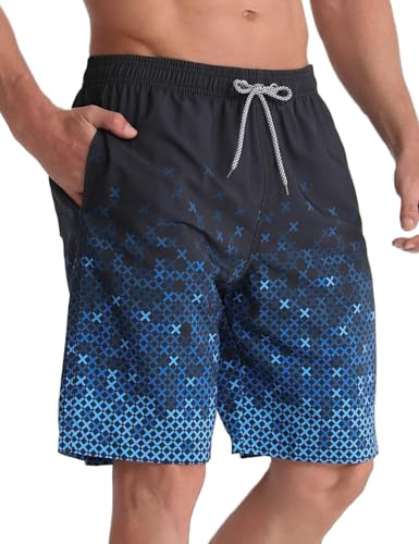 APTRO Men's Swimming Shorts Board Shorts Swim Trunks Quick Dry Beach Shorts Big and Tall Swim Shorts Black MK3308 XXL