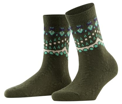 FALKE Women's Cosy Wool W So Viscose Cashmere Plain 1 Pair Socks, Green Artichoke 7436 Special Edition, 5.5-8