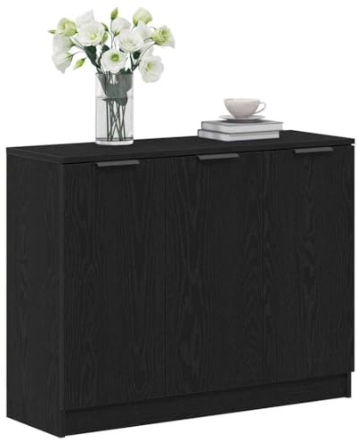 vidaXL Buffet Chêne Noir 90,5 x 30 x 70 cm Bois d'ingénierie, Buffet élégant, Meuble rectangulaire, unité de Rangement Moderne, Organisateur pour Salle à Manger et Salon