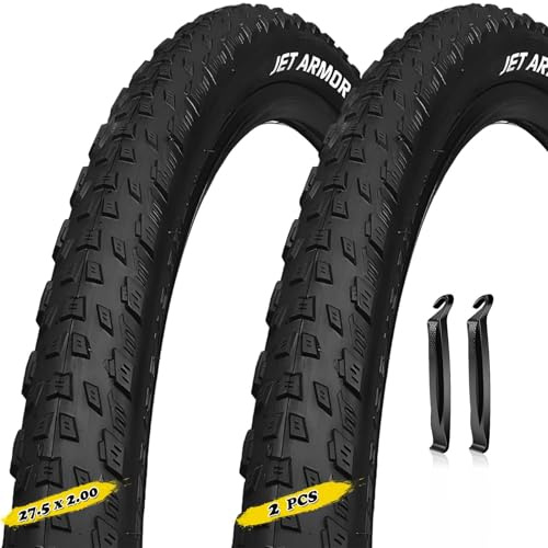 Pneus VTT 27,5 x 2,00, lot de 2, résistants aux crevaisons. Pneus de vélo 27,5 x 2,00. Peut être utilisé sur les VTT et les vélos ordinaires. Pneu de vélo 27,5 x 2,00. Antidérapant et résistant à l'us