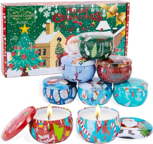 Velas Perfumadas, 8 Piezas Aromaterapia Velas de Regalo, Cera de Soja Natural Decorativas Set de Regalo para Día de Madre, Navidad, Mujer, Cumpleaños