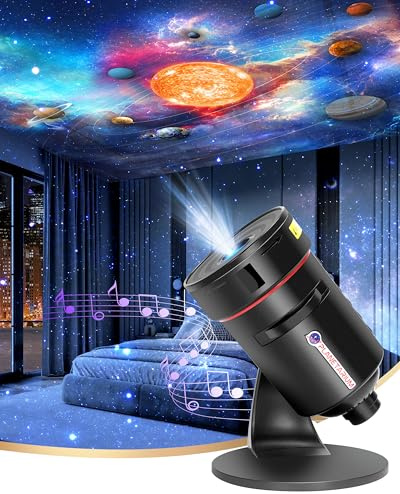 Galaxy Projector for Bedroom, Home Planetarium Astral Light Projector with Solar System & Constellation, Space Ceiling Starry Sky Night Light Projector with White Noise for Kids Adult Christmas Gift