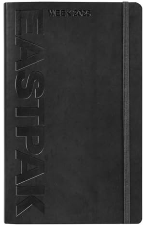 EASTPAK Agenda 2026 officiel Eastpak Agenda hebdomadaire 12 mois large, avec 192 pages, élastique, poche de transport, signet, planificateur mensuel, calendrier 2026 et 2027, format 13 x 21 cm, Mauve