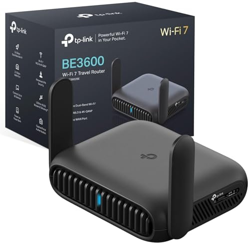 TP-Link TL-WR3602BE BE3600Mbps WiFi 7 Travel Router,USB 3.0 and 2.5 Multi-Gig WAN Ports, Portable WiFi Router, VPN Client or Server,Hotspot, Access Point, USB Tethering, Suitable for Hotel, Business