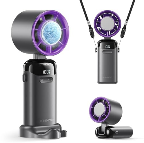 KIMMOO Ventilateur portatif avec refroidisseur de glace, gris