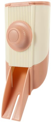 HIAKDOFT Dispenser Automatico per Cibo Animali da Gabbia in Pp Resistente Facile da Pulire Metodo di Alimentazione Rapida senza Ciotola Colore Rosa