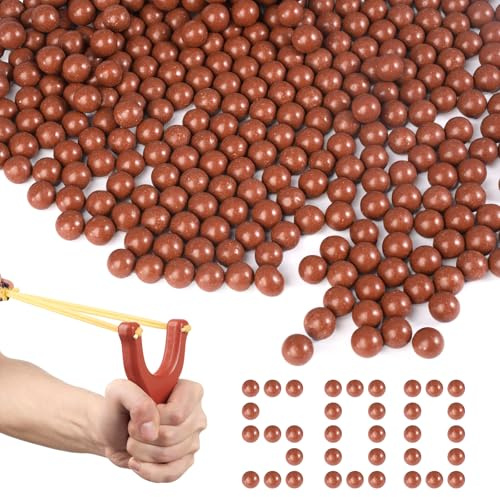 500 Pièces Fronde Munitions, 9mm Argile Dure Ball, Slingshot Clay, pour Lance-Pierre Professionnel pour Chasse, Lance-Pierres pour Adultes, Lance-catapulte, Lance-Pierre,Balles Jumeaux