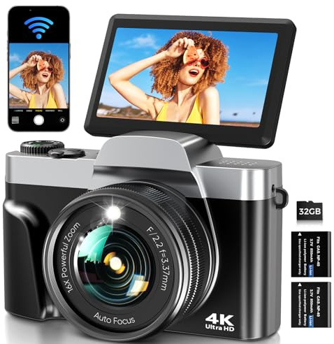 Fotocamera Digitale WiFi 4K 64MP Macchina Fotografica Digitale Compatta