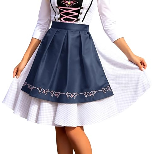 Generisch Delantal tirolschürze Ethno Wickelrock Rollenspiel Damen Dirndl Delantal Ajustable Versátil Themenevents Trachtrock atmungsaktiv bequem Festlich Oktoberfest Schürze