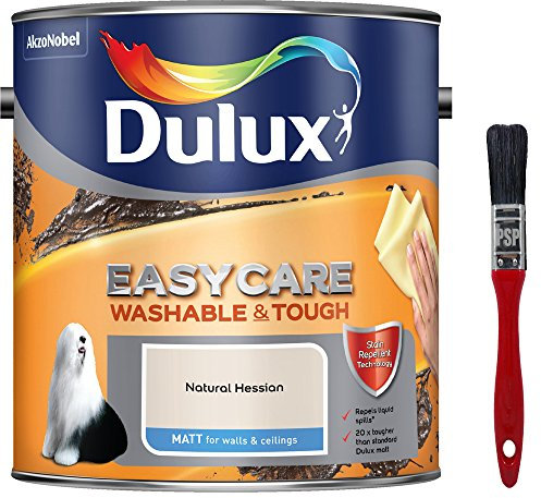 New 2017 Dulux Easycare Washable & Tough Matt Natural Hessian 2.5L with Unique Stain Repellent Technology. Includes PSP Touch-up Brush.