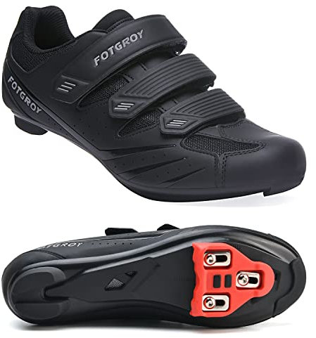 Herren Fahrradschuhe für Damen, Rennradschuhe mit Stollen Kompatibel mit Peloton SPD ARC Look Delta Cleats, Unisex Fahrrad REIT Spin Schuhe Drinnen, Rennrad Schuhe Draussen Black EU 41