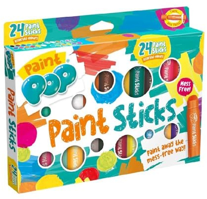 Paint Pop Paint Sticks 24 Pack Assorted - Kids Fast Drying Art Crayon Set