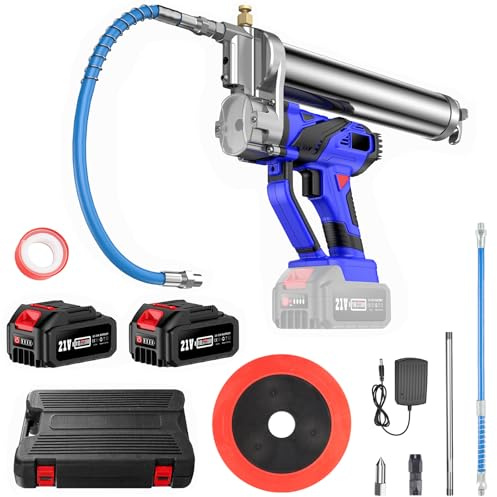 TaskStar Ingrassatore a Batteria, [Aggiornamento 2025 Potente] Ingrassatore Elettrico da 21V con Tubo da 12000 PSI, Grilletto a velocità Variabile, Pistole per Grasso con 2 Batterie e Caricatore