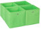 Relaxdays Aufbewahrungsbox 4er Set, Faltbare Regalboxen, HxBxT: 30 x 30 x 30 cm, Grifflöcher, Faltboxen für Regale, grün