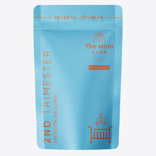 Pregnancy Vitamins – 2nd Trimester – Support for Energy, Immunity & Baby Growth Weeks 13 to 27 – Prenatal Multivitamin with Iron, B Vitamins, Inositol & Lutein – 30 Vegan Capsules – 1 Month Supply