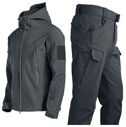 TOFOTL Giacca da Moto con Protezioni Militare Neve con Giubbotto Softshell Uomo Antipioggia Giacca Leggera Firmate Bomber Estivo degli Parapioggia Lungo Bierfest Poncho Antipioggia 12-Grigio XL