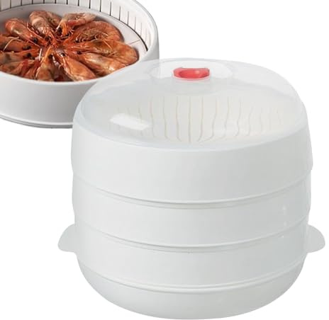 Bol vapeur micro-ondes avec couvercle – 24 cm ustensile cuisson cuisine, cuisson poisson pâtes légumes viande bacon maïs pomme de terre, préparation repas facile | Outil polyvalent pour micro-ondes