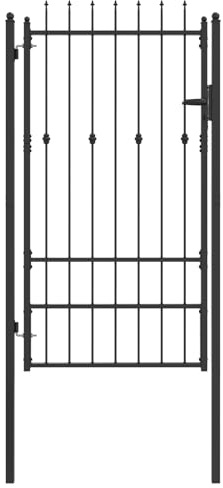 vidaXL Cancello per recinzione HORST 100 x 175 cm Metallo Nero, Cancello di Sicurezza per Esterni, Moderno in Metallo, Resistente e Elegante, Barriera Contro le Intemperie