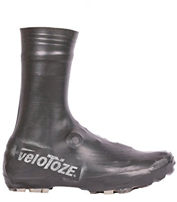 veloToze Tall Gravel Shoe Cover - MTB Overshoes Protect Cycling Shoes on Gravel Trails and Mountain Bike Rides - Protects Shoes and Feet from Rain Black