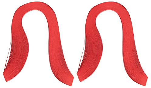 Walfront 600 Streifen DIY Quilling Papier 3mm Breite Reine Farbe Origami Papier Hand Handwerk Dekoration(rot)