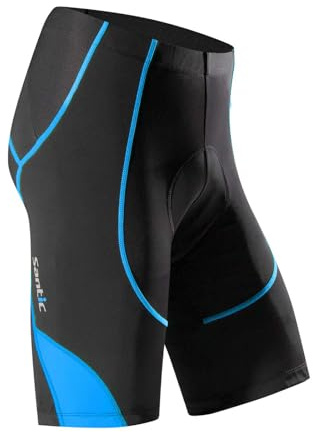 Santic Pantaloncini Ciclismo Uomo Imbottiti Corti Pantaloncini Bicicletta Blu EU XXXL
