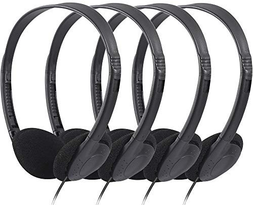 Auriculares escolares paquete de 100 unidades, CN-Outlet a granel para niños, estudiantes, niñas, niños, adolescentes, auriculares compatibles con iPad Chromebook Kindle Computer (negro)